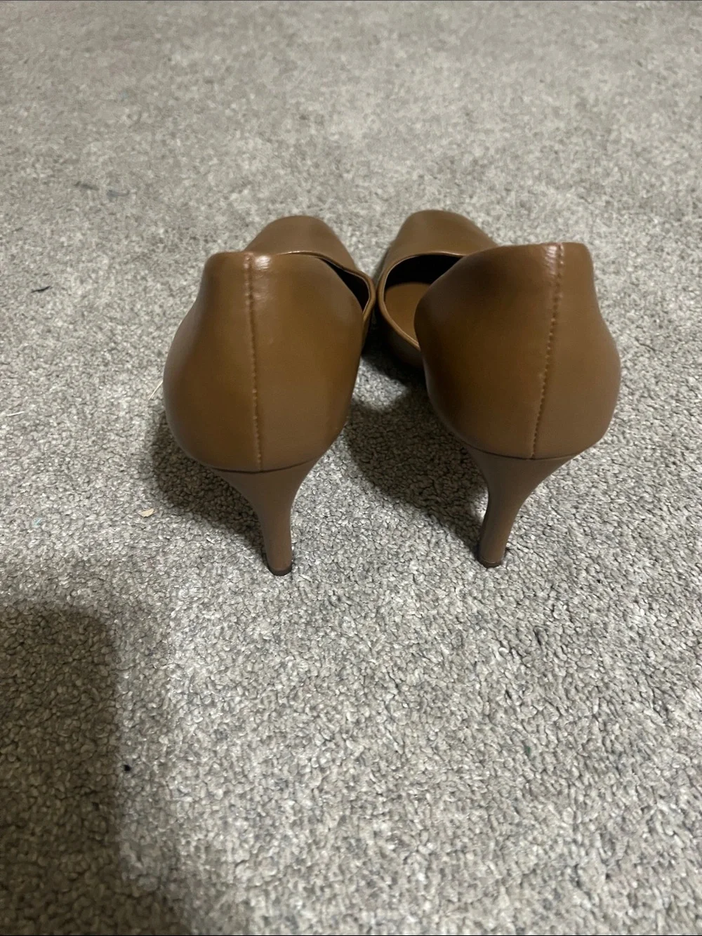 Vince Cognac Leather D’Orsay Kitten Heel Pumps Size 7